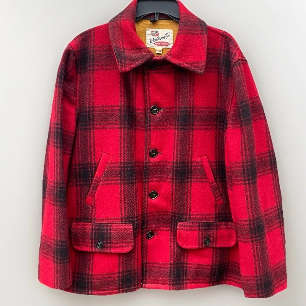 Vintage Monterey Club Sportswear Men’s 42 Buffalo Plaid 100% Wool Winter Coat